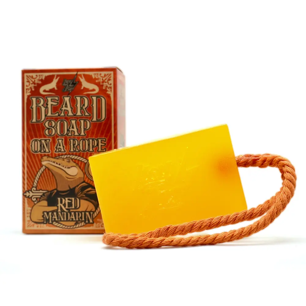 HEY JOE! MYDŁO DO BRODY Nº 2 - BEARD SOAP ON A ROPE Nº 2 RED MANDARIN - obrazek 2
